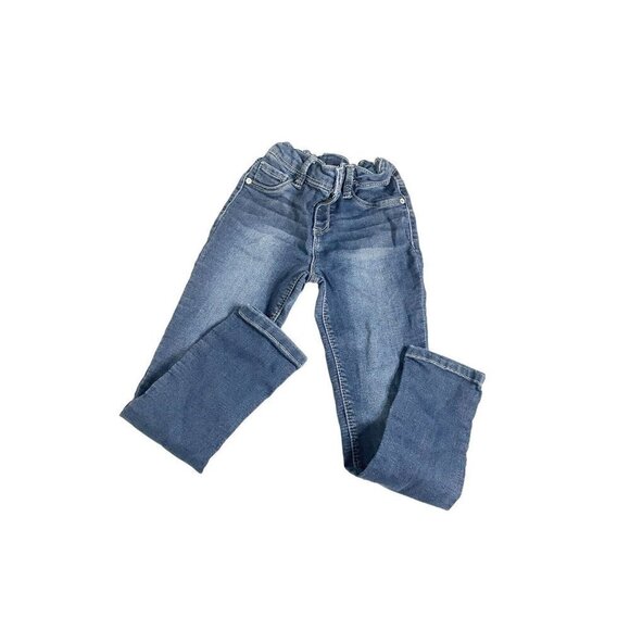 Members Mark Girls Knit Denim Jeans Size 6 Dark Wash Skinny Ankle Adjustable - Picture 1 of 5